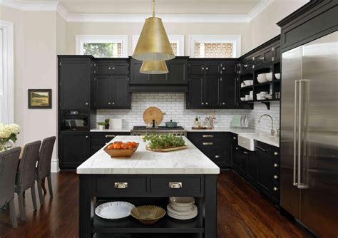 black cabinets st steel appliances|black cabinet kitchen ideas.